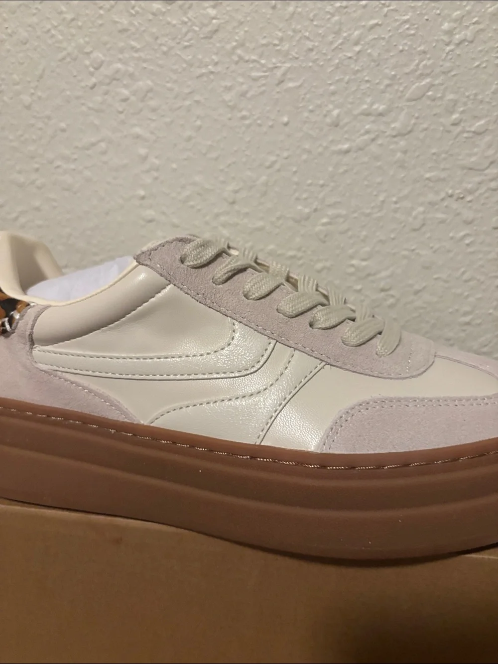 Steve Madden Cream, Tan & Leopard Platform Sneakers